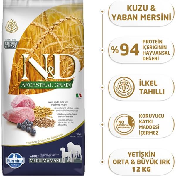 N&D%2012%20Kg%20Kuzu%20Etli%20Yaban%20Mersini%20Düşük%20Tahıllı%20%20Yetişkin%20Köpek%20Maması