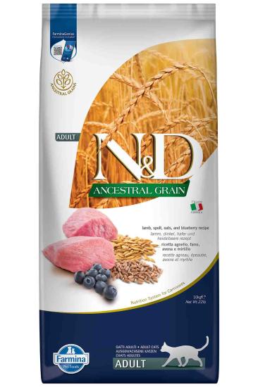 N&D 10 Kg Düşük Tahıllı Kuzu Etli ve Yaban Mersinli Kedi Maması