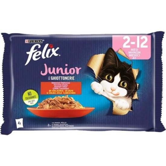 Felix Sığır ve Tavuk Etli Yavru Kedi Yaş Maması 4x85GR