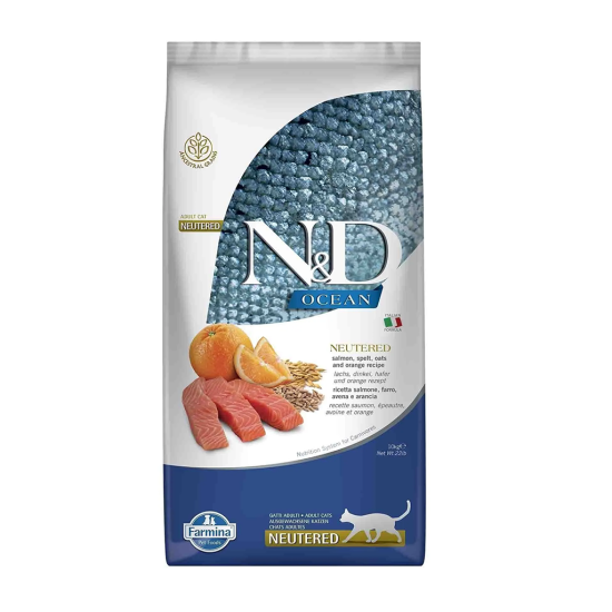 N&D Ocean 10 Kg Düşük Tahıllı Somonlu Kısırlaştırılmış Kedi Maması